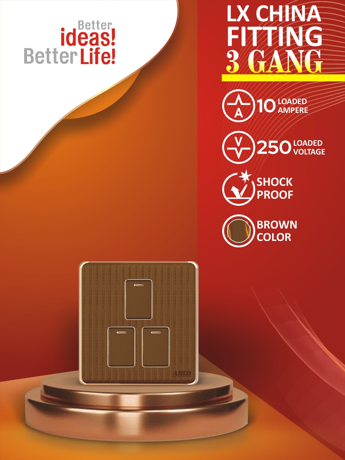 Three Switch Plate (3G)